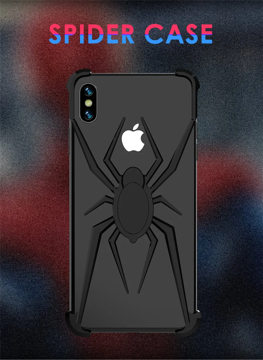 Металлический паук бампер для Apple iPhone XS Max чехол для iPhone XR Coque iPhone X Xs роскошный стиль ударопрочный чехол