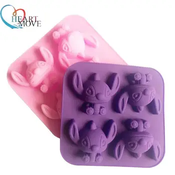 

New 4 Even Silicone cartoon Cake Chocolate Pudding Jelly Candy Ice Cookie Mold Mould Pan Bakeware Wholesale 9506