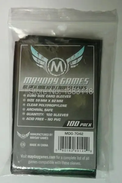 100 Euro Card Sleeves 59mm x 92mm MDG7028 Mayday Games Inc Sleeves