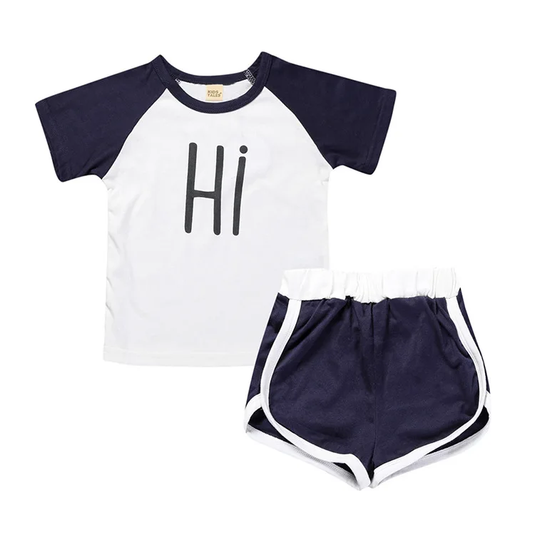 

Kids Clothing Sets 2019 Kids Tracksuit Casual Boy Girl Sport Suit Short Sleeve Letter T-shirt+short Pants 2Pc Children Clothing
