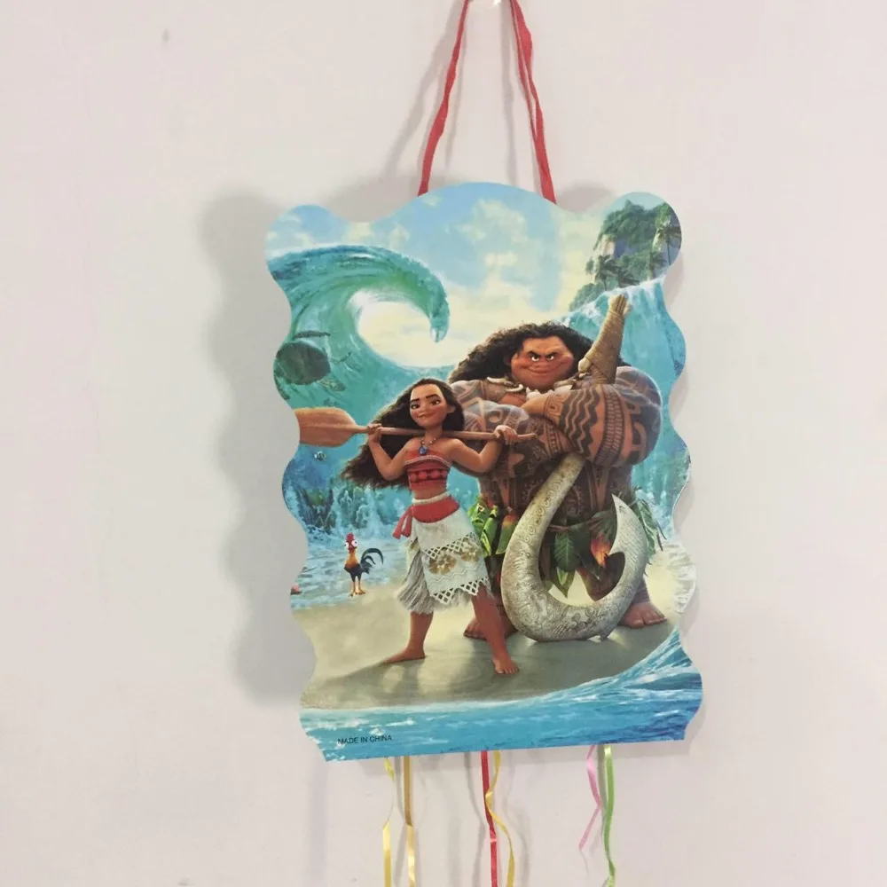 

1pcs 40*30cm Ocean Moana paper folding Pinata Cartoon 6 people play game Pinata Birthday Party Supplies Party supplies