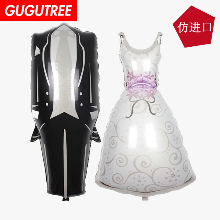 

GUGUTREE PARTY 118x70cm black white wedding dress foil ballon wedding event christmas halloween festival birthday party HY-193