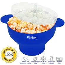 Firlar Horno Microondas Tazón Plegable de Silicona de Grado Alimenticio de Palomitas de maíz Palomitas de Maíz Bakingware DIY Popcorn Bucket Suministros de Cocina P25