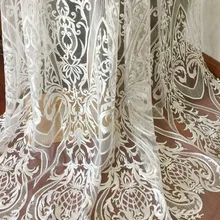 5 метров от белое нарядное платье кружевная ткань с уникальным дизайном, на платье невесты свадебное платье couture платье кружевной ткани 140 см в ширину