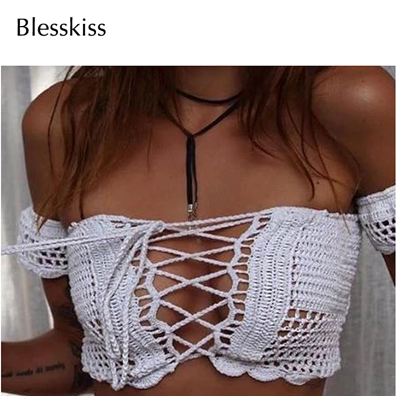 Женский купальник с высокой талией BLESSKISS пляжный завязками на шее Пляжная туника