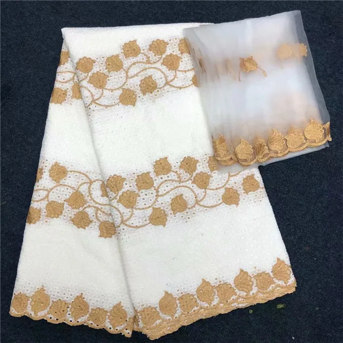 100% Cotton Swiss Voile African Lace Fabrics With beada High Quality In Switzerland Fabric For Party | Дом и сад