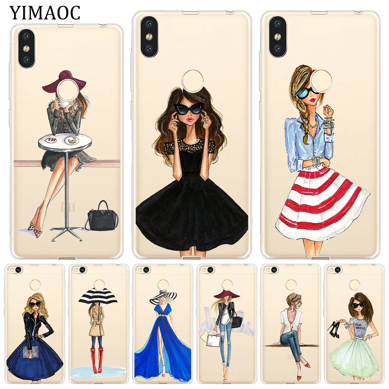 YIMAOC красивое платье с сердечками для девочек чехол покупок Xiaomi Mi 9 9T CC9 CC9E A3 Pro 8 SE A2
