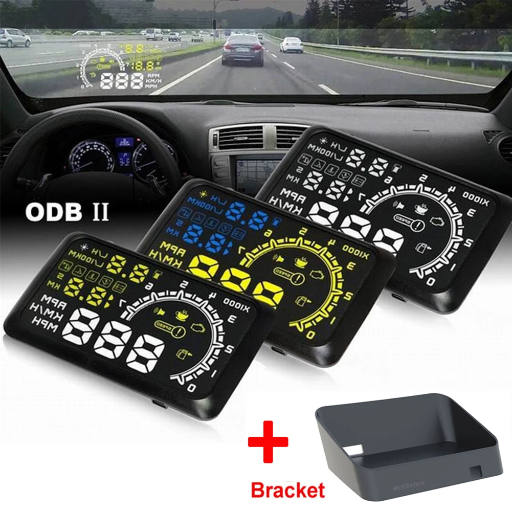 imágenes para Nueva 4C 5.5 "coche HUD HUD con el envío Bracket 5.5" Head UP Display OBDII Parabrisas Del Coche Proyector Kit de Combustible Sobrevelocidad Advertencia HUD KMH imágenes para Nueva 4C 5.5 "coche HUD HUD con el envío Bracket 5.5" Head UP Display OBDII Parabrisas Del Coche Proyector Kit de Combustible Sobrevelocidad Advertencia HUD KMH