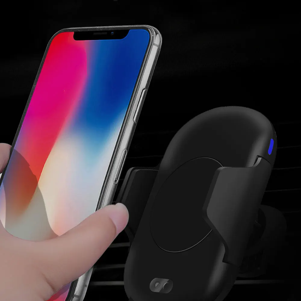 

KISSCASE Qi Car Wireless Charger For iPhone X XS Max Samsung Intelligent Infrared Sensor Fast Charging Car Phone Charger Holder
