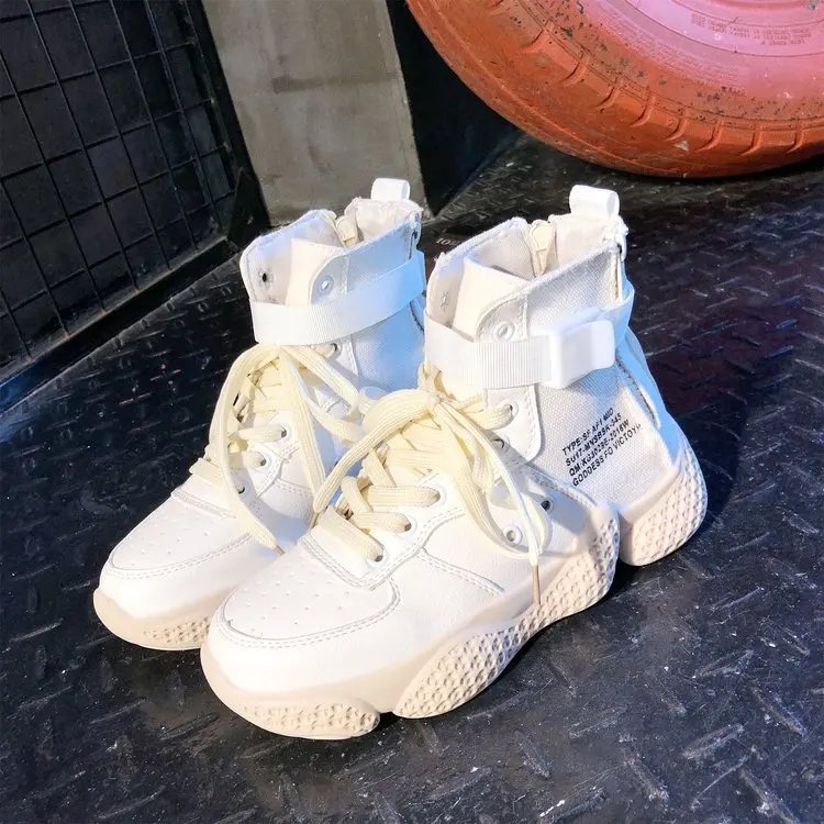 

Cool Trendy Shoes Woman High Top Sneakers Women Double Zipper Platform Shoes Ladies Ankle Boots Chunky Casual Footwear