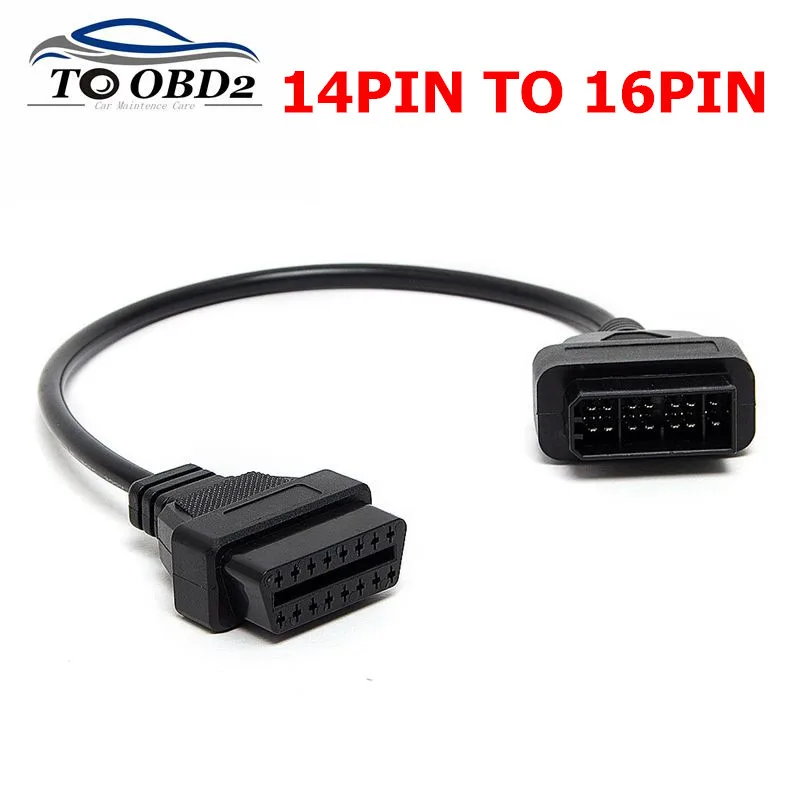 OBD2 Кабель адаптер для Nissan 14 контактный to OBD OBDII 16 Pin гнездовой разъем