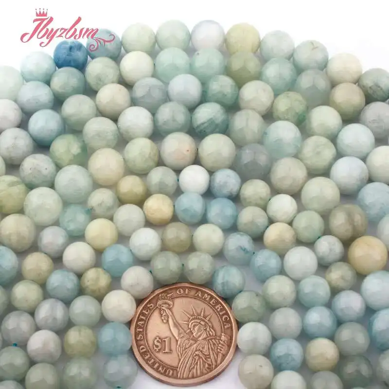 10mm Round Natural Multicolor Aquamarines Stone Beads For Bracelet Necklace DIY Jewelry Making Loose Strand 15