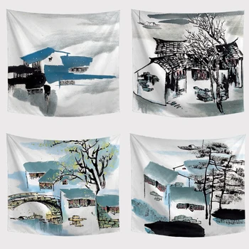 

Watercolors Tapestry Wall Hanging Art Tropical Beach Towel Farmhouse Decor yoga mat Living Room Yard Bedspread Sheet Table Cloth