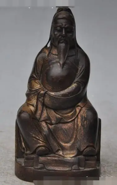 

S01321 Chinese buddhism Bronze guan gong guan yu warrior Generals god Base Statue B0403
