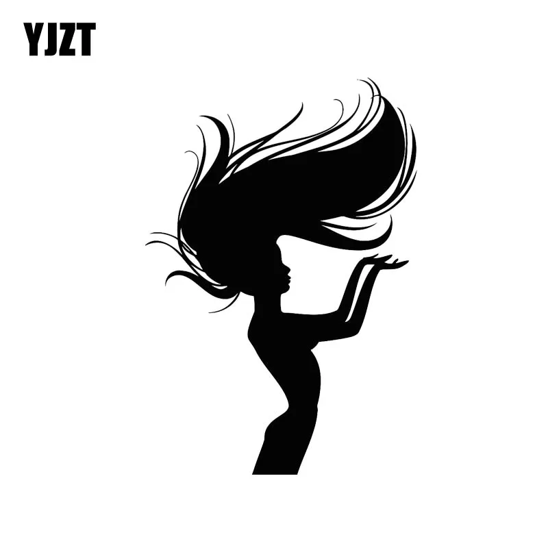 YJZT 8 9*13 см Виниловая наклейка Smart Girl молитвенная за ветер черная/серебряная