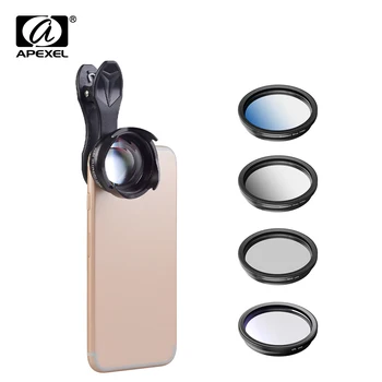 

APEXEL Professional Portrait Camera Phone Lens HD SLR 2.5X Telephoto Lens with 45MM Grad Filter CPL ND Filter for iPhone Samsung