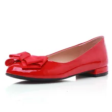 New Arrive Flats 2016 Casual genuine leather 100 cowhide Women Flat Heel Rubber outside Fashion bowtie