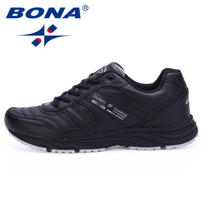 Skup BONA nowy styl klasyczny mężczyźni buty do biegania krowa skórzane buty sportowe Outdoor Jogging obuwie sportowe komfortowe światło trampki