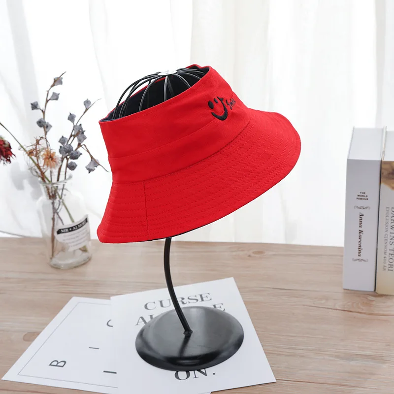 

For Men for Women Unisex Panama Hip Hop Smiley Face Print Double-sided Fisherman Summer Beach Hats Season Spring-Summer Caps NEW