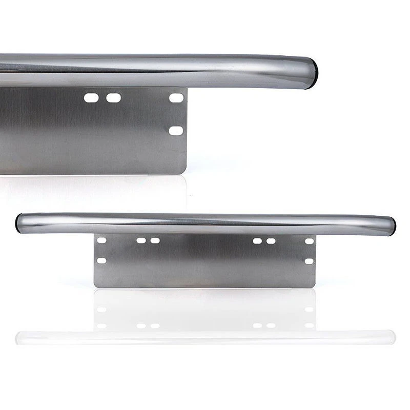 JXLCLYL Car Bull Bar Front Bumper License Plate Mount Bracket Light Holder Chrome