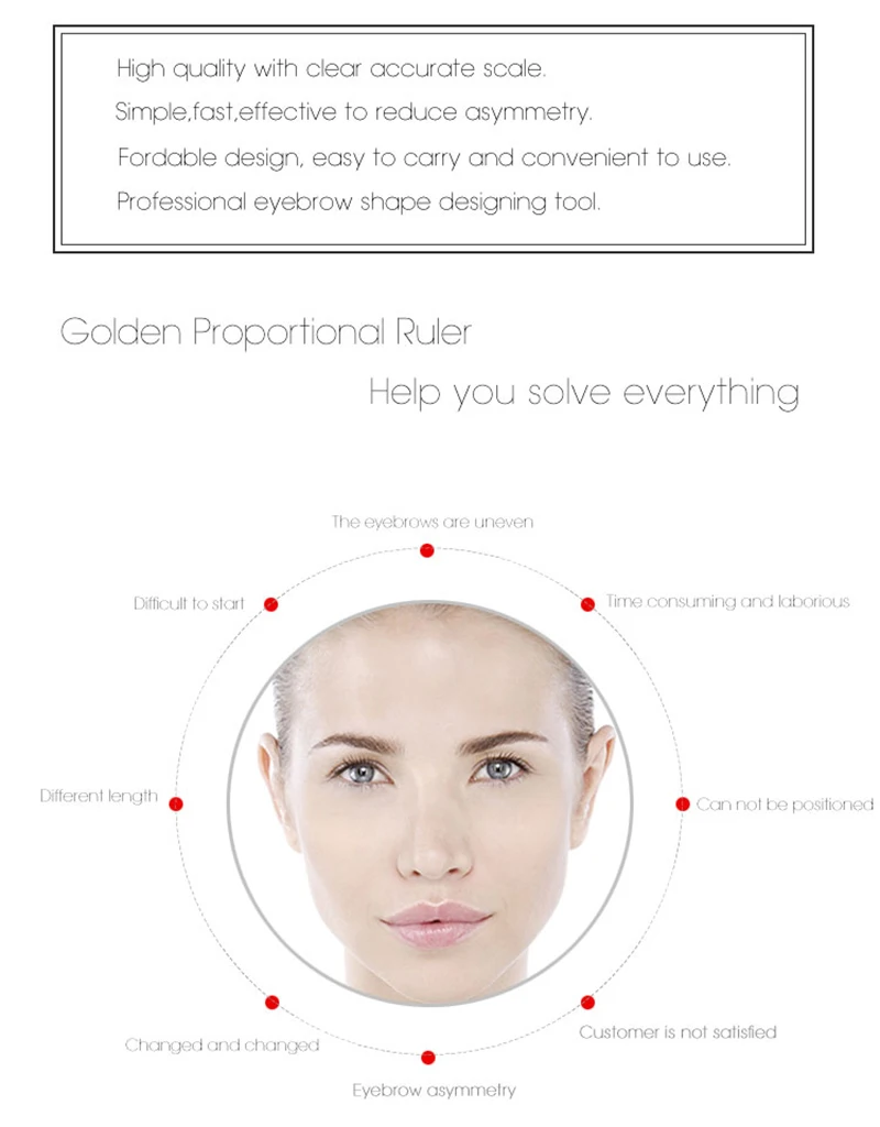 1 kit Eyebrow Golden Proportion Ruler Permanent Makeup Measure Tool Mean Golden DIVIDER CALIPERS Eyebrow Microblading 7