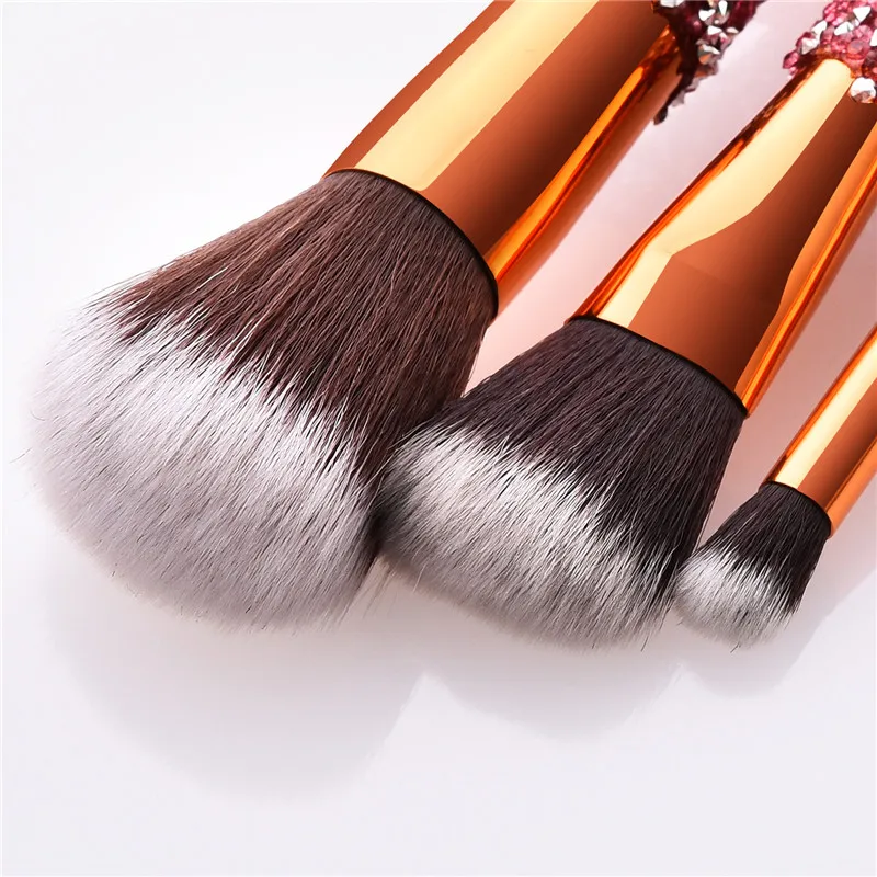 10pcs Diamond Make up Brushes With Bag Cosmetic Foundation Powder Blush Eye Shadow Lip Make Up Brush Tool Kit Maquiagem 25