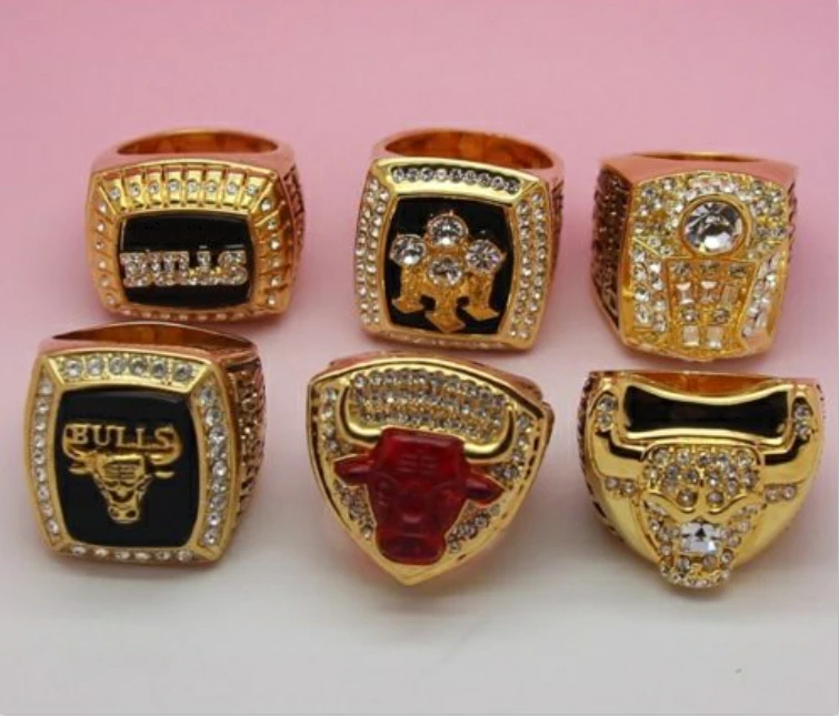 Un conjunto Chicago Bulls Dynasty baloncesto campeonato anillo colector Michael Jordan tamaño 10 ee.uu. mejor regalo para los aficionados colección 6 unids|ring short|gift bowgifts for baby girls birthday - AliExpress