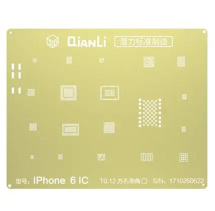 QIANLI IOS Золотой 3D BGA трафарет для iPhone 6 6Plus 6S 7 7P 8P Nand Baseband IC cpu ram A8 A9 A10 A11 Reball стальная сетка жестяная сетка