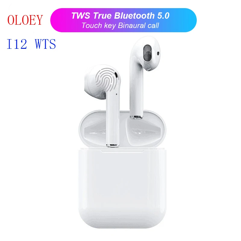 

2019 i12 TWS Mini Wireless Bluetooth 5.0 Touch Earphone Earbuds with Charging Box Mic For Iphone Samsung Android Xiaomi huawei