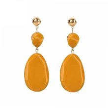 2019 Hàn Quốc Quyến Rũ Giọt Nước Tòn Ten Bông Tai Dài Tuyên Bố Vàng Acrylic Bông Tai Dành Cho Nữ Trang Sức D'oreille Accesorios Mujer(China)