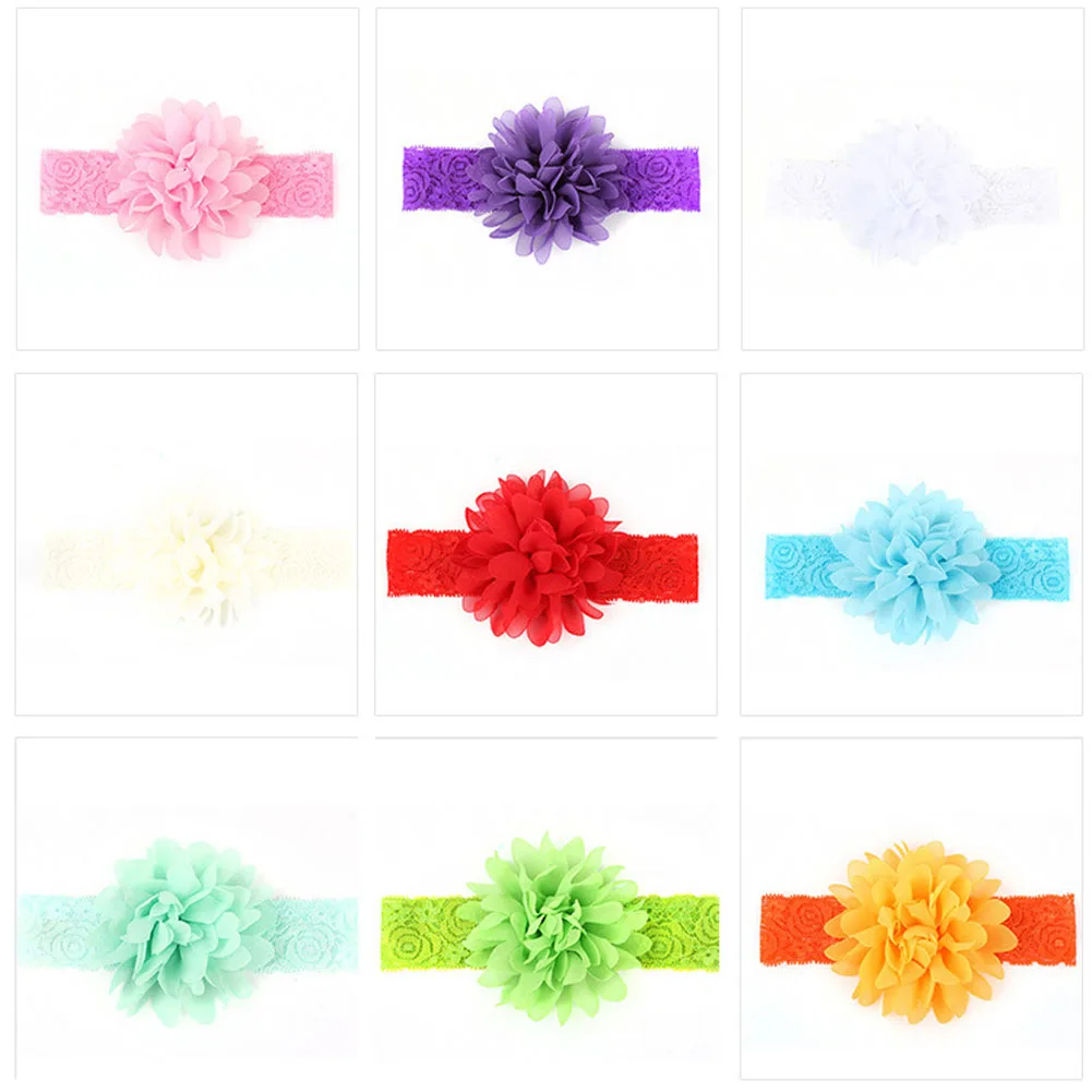 1Pc Kids Girls Headband Lace Bow Big Flower Headwear Hair Band Accessories