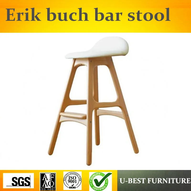 Бесплатная доставка U-BEST Скандинавский дизайн репродукция erik buch домашний центр барные стулья, современный кухонный барный стул деревянный
