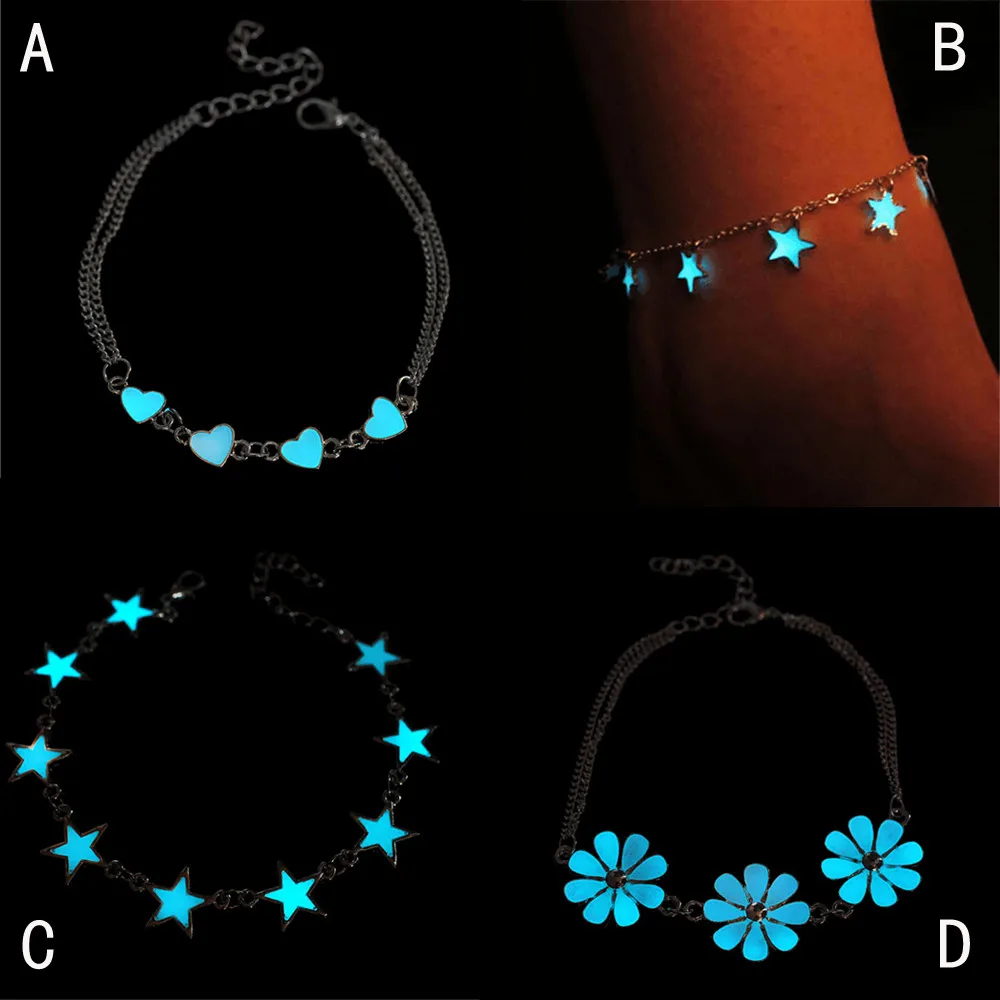 

Stylish Wild Bracelet Fashion Women Bracelet Jewelry Ladies Night Luminous Jewelry Personality Luminous Bracelet Love 27cm L0330