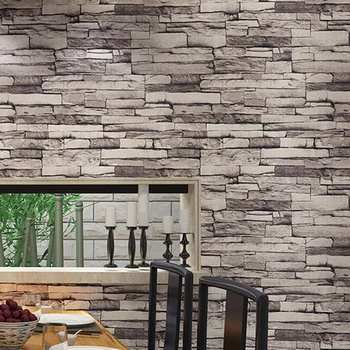 

10m Removable Self Adhesive PVC 3D Vintage Brick Wallpaper For Living Room TV Background Waterproof Wall Sticker Home Decor
