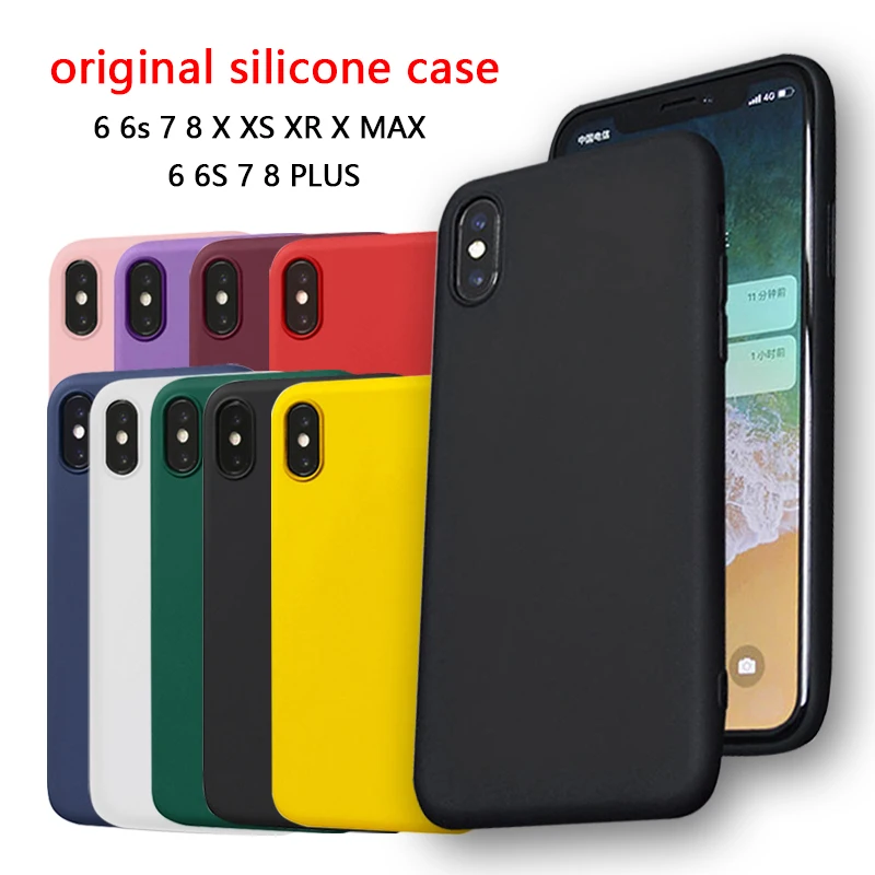 Original Silicone Case For iPhone 7 8 Phone Case For iPhone X XR XS Max