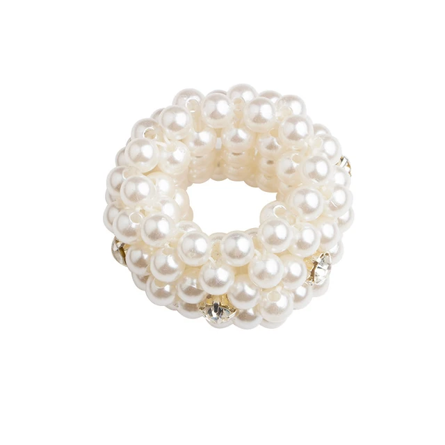 Korean style pearl beaded hair ties Scrunchies Elastic hairband Ponytail Holders women  Hair Rope Rubber gum Hair Accessories 1