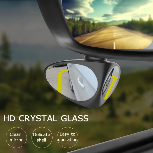 Автомобильный 360 широкоугольное вспомогательное боковое круглое выпуклое зеркало боковое слепое пятно широкое зеркало заднего вида HD маленькое круглое зеркало - Цвет: White one
