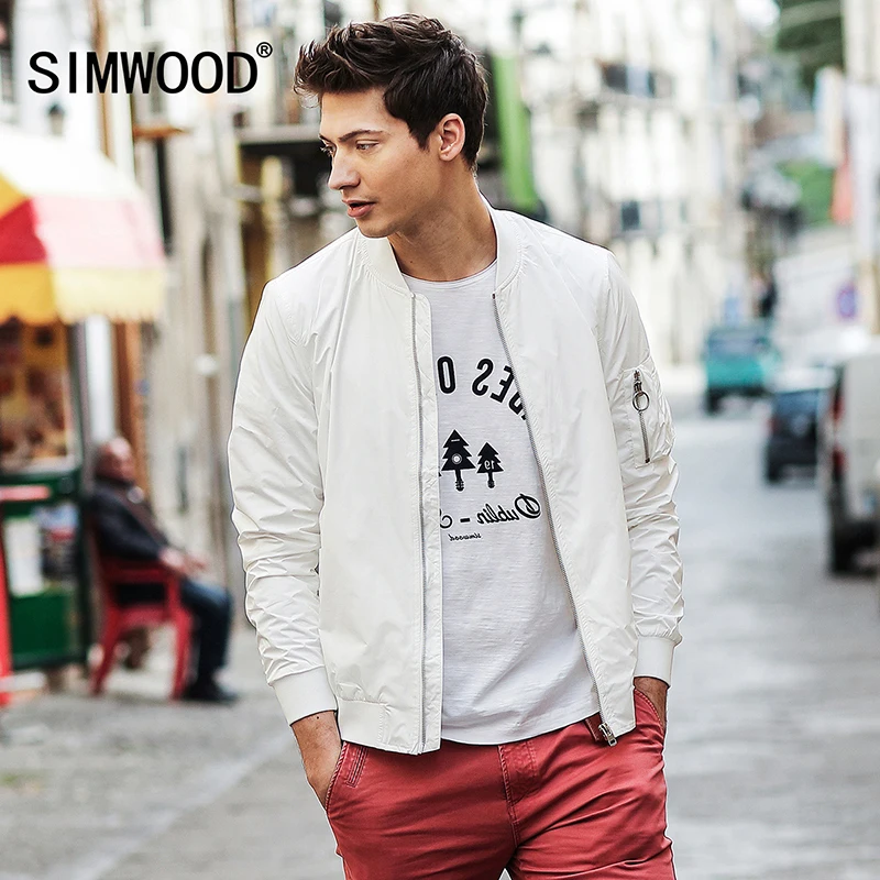 SIMWOOD 2019 Новая Осенняя куртка бомбер мужская ветровка модные повседневные пальто