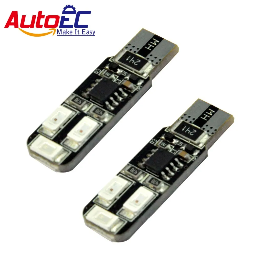 

AutoEC Strobe Led T10 w5w 194 168 6smd led 5630/5730 canbus no error blue/red turn signal stop light 100x #LB109