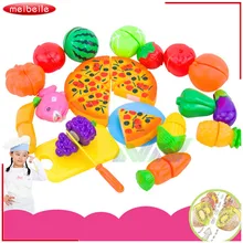 Девушки Пластик претендует Кухня игрушки набор Пособия по кулинарии Еда Vegetabels для резки фруктов развивающие игрушки подарок дети ребенок малыш