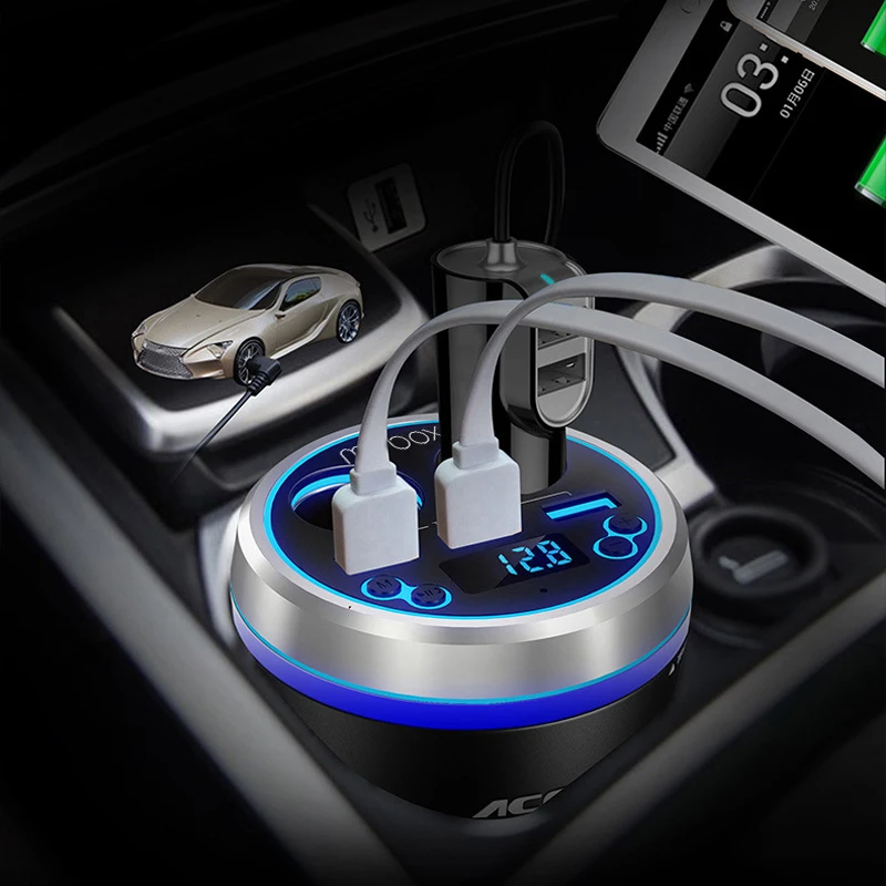 Accnic C1 3.5A 3 USB Car FM Transmitter Cigarette Lighter MP3 Player Adapter Hands free Wireless Bluetooth Radio Receiver|fm transmitter|car fm