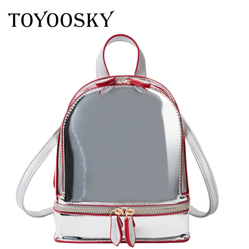 

TOYOOSKY Korean Style Shoulder Bag Women Tide Laser Mini Backpacks Candy Color Student Small Backpack Summer Travel Rucksack
