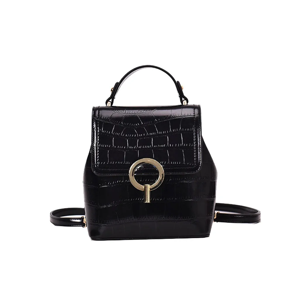 

Solid Color Backpack Women Alligator Leather Matching Bag Wild Fashion Leisure Travel Small Student Bags Mochila Feminina #LR3