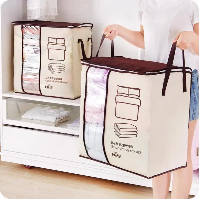

Non-Woven Fabric Wardrobe Closet Storage Box Clothes Quilt Bag Family Space Saving Organizer