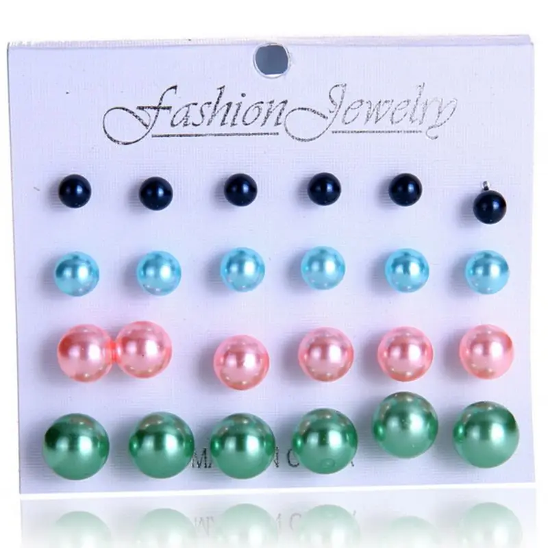 12 пары/компл. белая женская Бижутерия Аксессуары для пирсинга|stud earrings set|12 pairsearrings