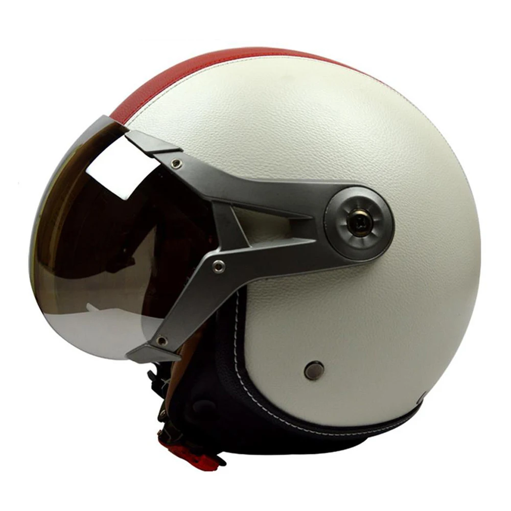 GXT Ретро мотоциклетный шлем кожаный полувинтажный дышащий Удобный Chopper Cafe Racer Crash