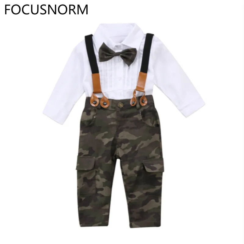 

FOCUSNORM Toddler Kids Baby Girls Outfit Long Sleeve Tops+ Overalls Long Pants Clothes 2Pcs Size 2-7T