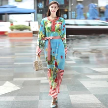 High quality fashion print Loose Casual long font b dress b font New women 2017 Full