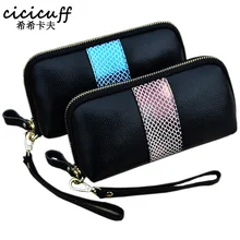 CICICUFF женский клатч из натуральной кожи, длинный женский кошелек на молнии, женская сумочка для монет, сумка для мобильного телефона