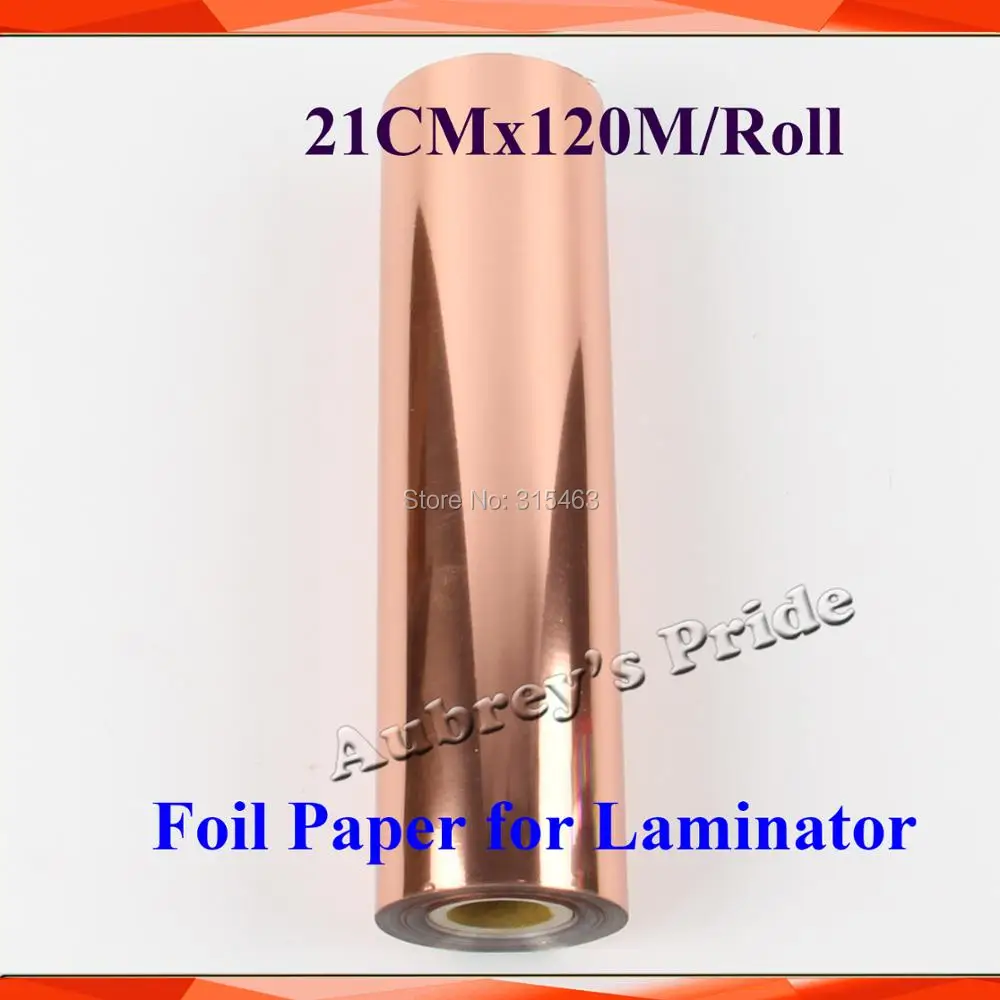 21 см x 120 м/рулон розовая Золотая фольга для горячего тиснения бумажный ламинатор